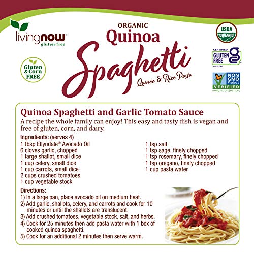image for NOW Foods, Organic Quinoa Spaghetti, Gluten-Free, Corn-Free, Non-GMO, 