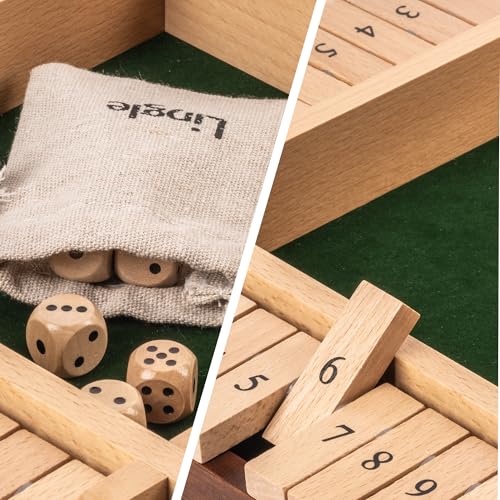 Shut The Box juego de mesa clásico de madera 11.8 pulgadas miniatura 5