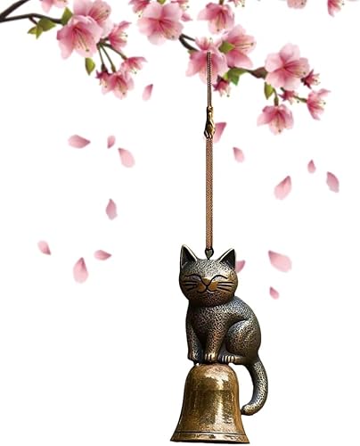 Miniatura 7 de Carillón de viento retro hecho a mano con diseño de gato, para amantes de los gatos, decoración de jardín conmemorativa al aire libre, estatua