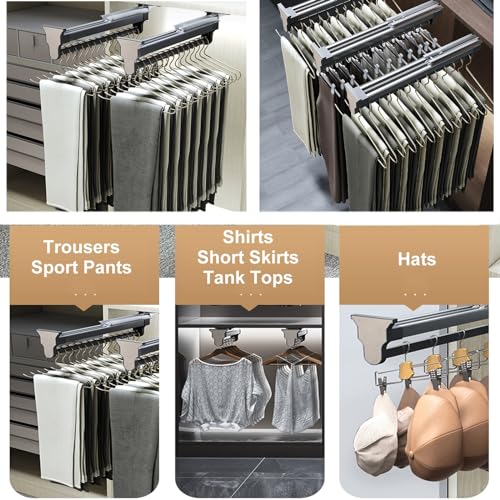 Cintres à pantalons coulissants avec tringle extensible - 3