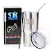 SASQUATCH 30 oz stainless steel tumbler with lid & 2 straws (curved+straight)+cleaning brush - double wall vacuum insulated, BPA-free open/close switch lid - for travel & indoor, hot & cold drinks