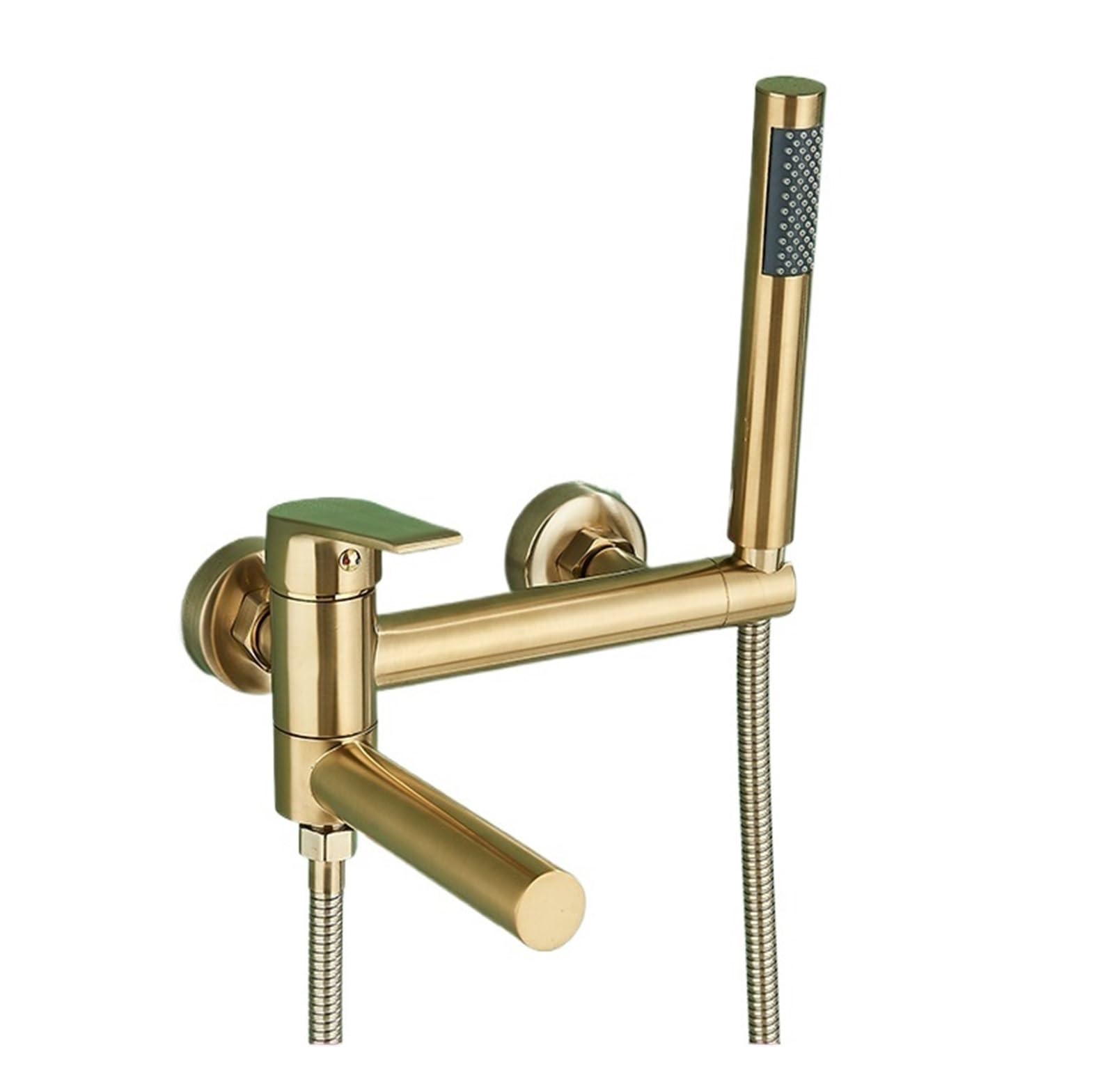 Robinet de baignoire cascade doré mural avec mitigeur et ensemble douche