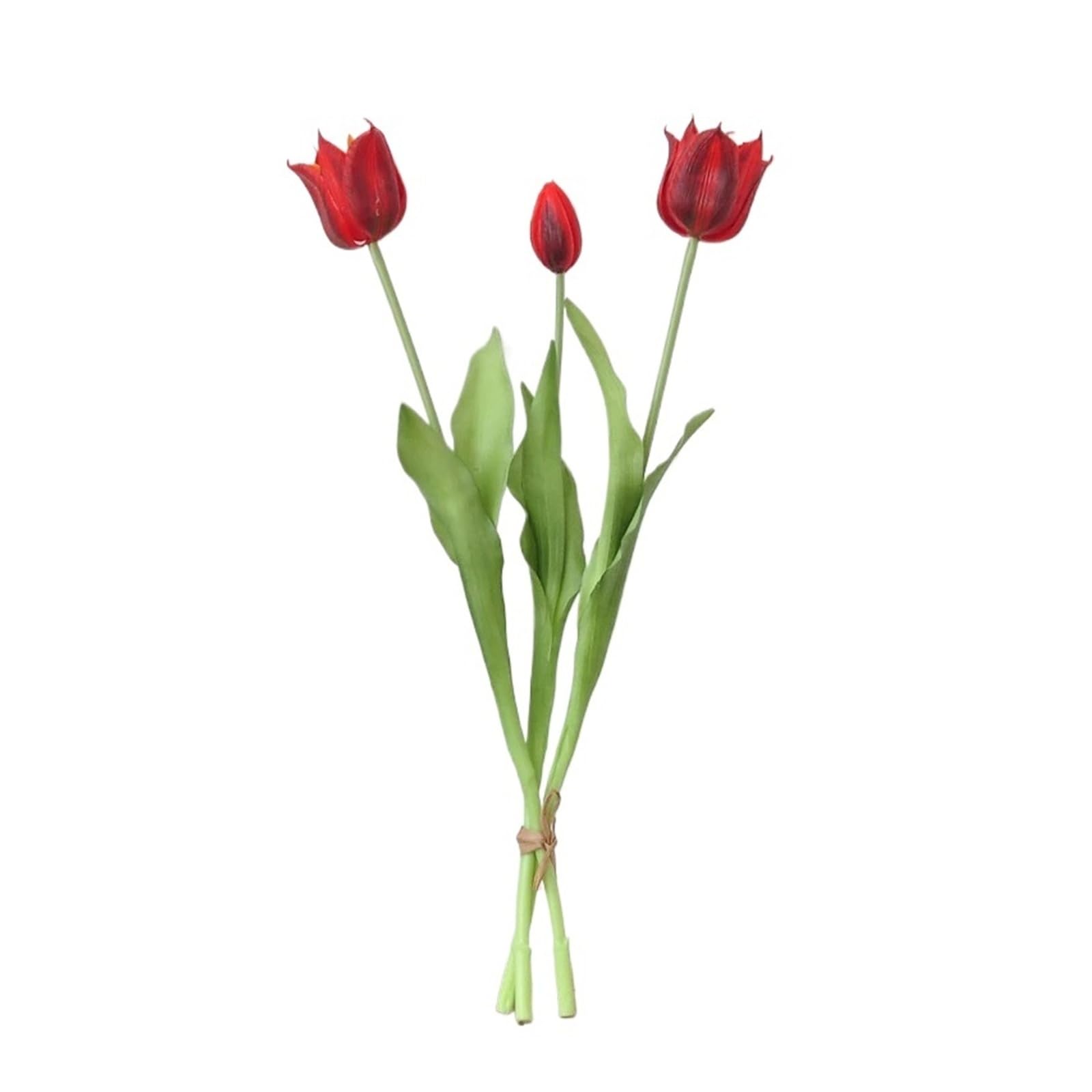 HamPaesk 1PC Artificial Bouquet Soft Glue Fake Flowers Balcony Decorative Simulation Flower Home Decoration(Red)