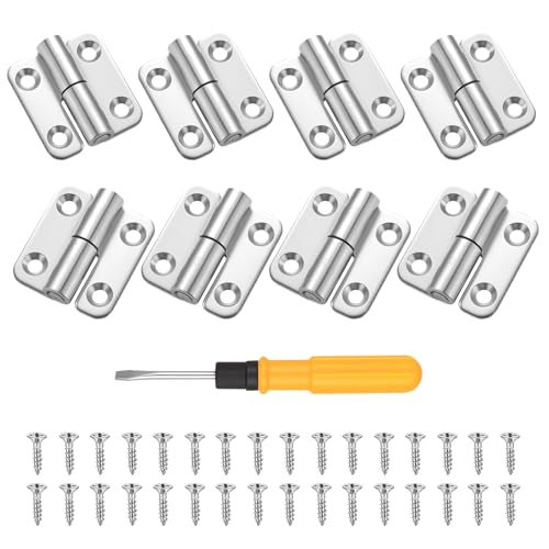 8 PcsBisagras Puertas Madera,Bisagras Extraíbles Plegables para Puertas de Madera, Bisagras para Puerta Plegables de acero inox para Interiores Exteriores Ventanas Armarios(4 izquierdas, 4 derechas)