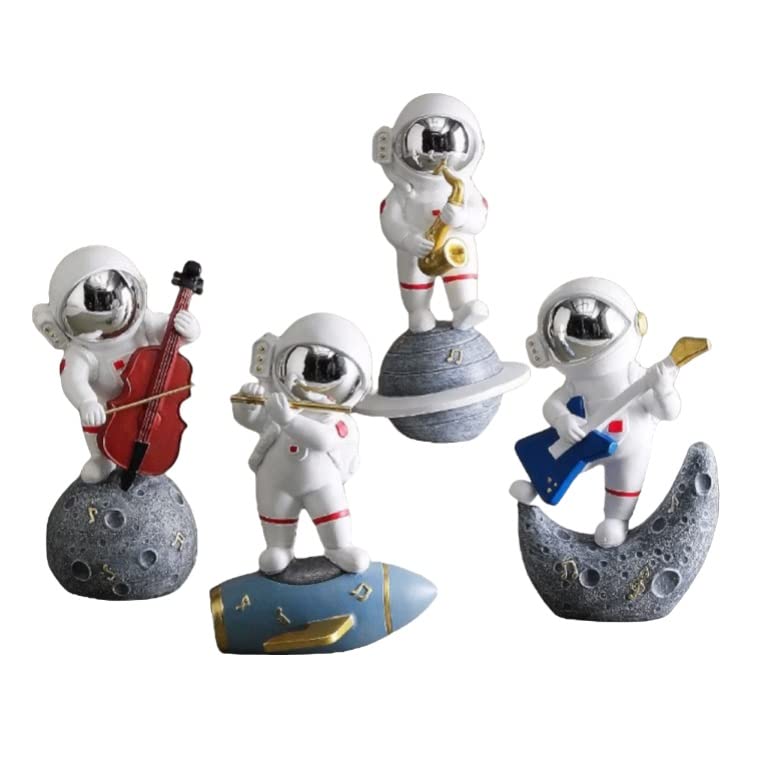 Image of AUGEN Astronaut Set of 4 B Action Figure Limited Edition for Car Dashboard, Decoration, Cake, Office Desk & Study Table (10cm)(Pack of 4)