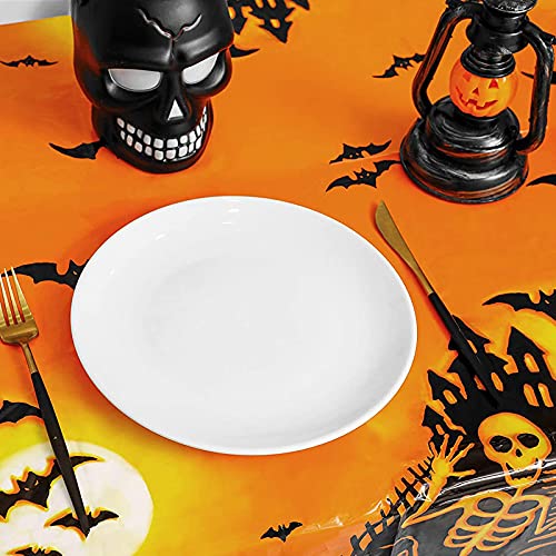 Cakka Halloween Tablecloth, 2 Pack 54X108 Inch Disposable Table Cover, Rectangle Plastic Table Cloths For For Halloween Party Decoration Supplies, Pumpkin Hunted House thumb #4