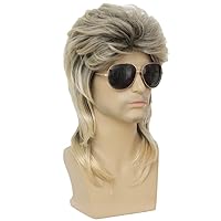 Vista 53 de Kaneles Peluca corta gris de repuesto sintético para hombre, disfraz de Halloween, cabello natural suave en capas (gris)