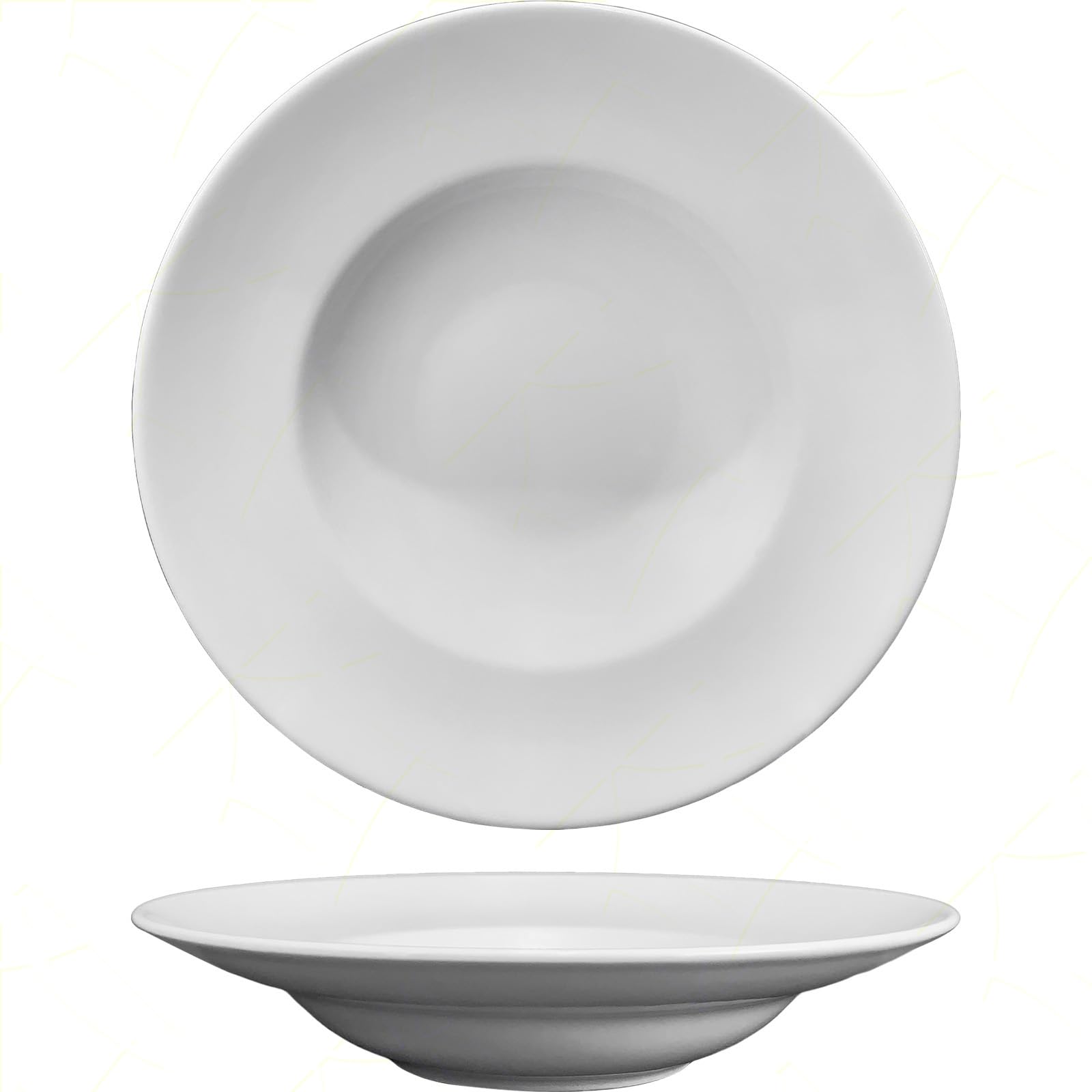 Sicignano | Plato hondo redondo 27 cm porcelana lisa blanca pasta Bowl para primeros platos, resistente, lavable en lavavajillas, apto para microondas, fabricado en Italia