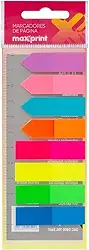 Marcador de Páginas Maxprint 45x12mm Setas com 200 Folhas 8 Cores Neon 74483-3