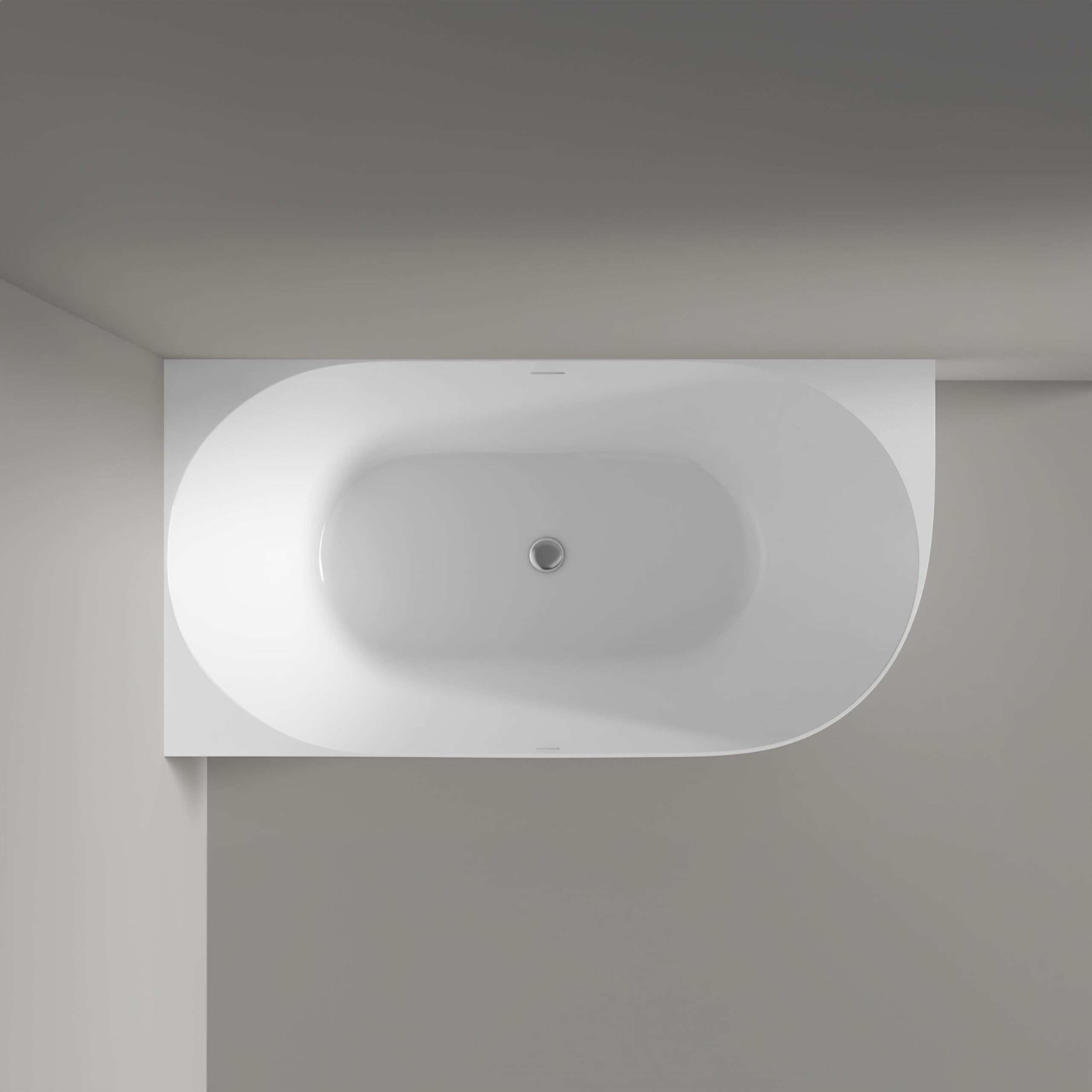 Vasca da bagno freestanding NOVA SLIM LINE - bianco lucido - installazione a sinistra - Senza rubinetteria, Senza sistema di drennaggio, 150 x 78 cm
