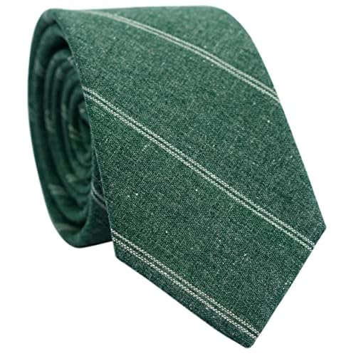 BELLUNO 2.5 inch Skinny Ties for Men, Solid Cotton Linen Neckties