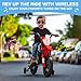 S6 12V Kids Motorcycle, 2x25W Ride on Motorbike, Equipped with Safety Training Wheels, Self-Control Throttle Grip, Bluetooth, Multi Music, Spring Suspension, Idea Present for Little Kids