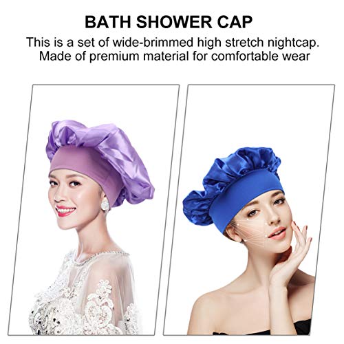 PIXNOR 6 Pcs Tampas de Sono BonÃ© de Cetim ChapÃ©u SalÃ£o Cap Perda de Cabelo ChapÃ©u Tampa da CabeÃ