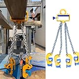 【 Utilisation facile 】 : il suffit de placer les pinces de soudage en forme de griffe de la pince de levage de fûts sous le rebord du fût pour le soulever. Vérifiez toujours la position du crochet avant de procéder au levage. La pince à fût permet un levage horizontal et vertical et convient aux fûts en acier ou en plastique