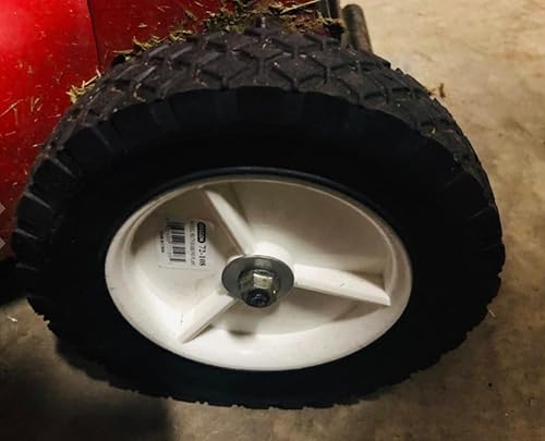 Miniatura 6 de Rocky Mountain Goods Rueda de plástico de 8 x 1.75 pulgadas – Ruedas de repuesto de goma con cubo de plástico para cortacésped, vagón, carrito de