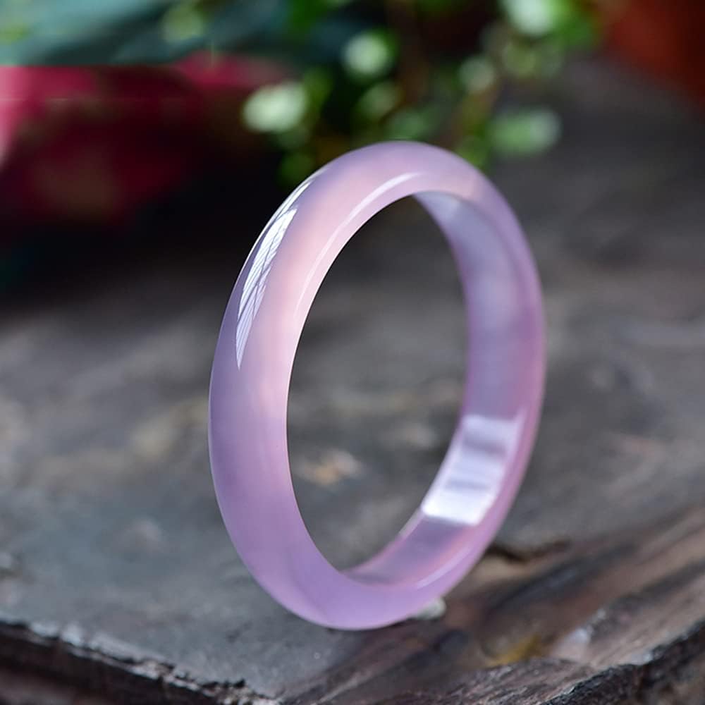 Braccialetto di Giada da Donna, Braccialetti di Giada Viola Chiaro Naturale Classico, Braccialetti di Giada con Pietre preziose di giadeite, Gioielli da 54-62 mm, 60 mm(54mm