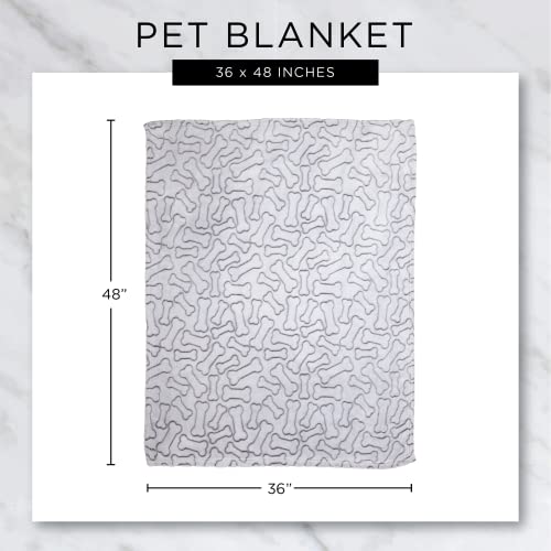 Bone Dry Embossed Bone Print Pet Blanket, 36X48", Taupe #TOP5
