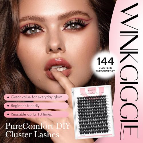Image of Lash Clusters Volume Wispy Eyelash Clusters, 10-16mm D Curl Natural Lashes Clusters, DIY Individual Lash Extensions with Soft Ultra-thin Band, 144pcs (M02)