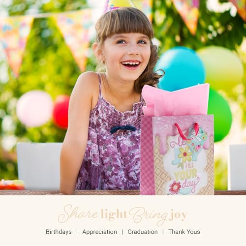 Image of Christian Art Gifts Medium Pink Gift Bag for Girls with Tissue