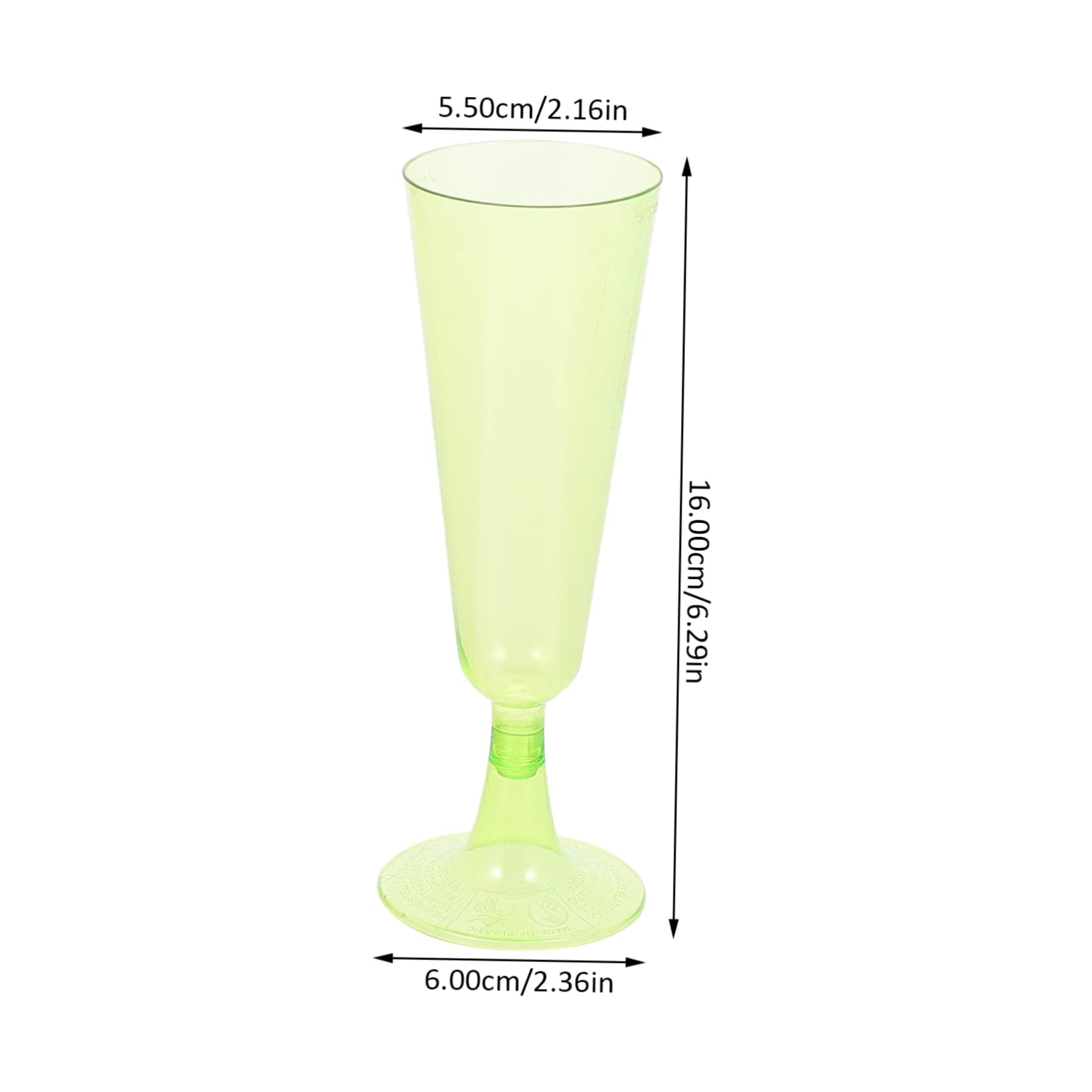 Cabilock Sturdy Plastic Footed Glasses 20pcs Colorful Flutes for Banquet Random