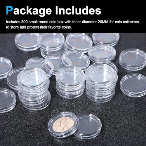 300 cápsulas herméticas para monedas de 20mm miniatura 4