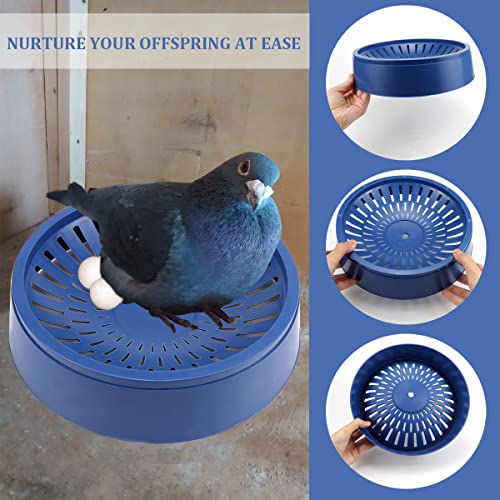 Image of 10 Pcs Plastic Pigeon Nest Bird Nest Bowls Pigeon Nest Bowl Breeding Hatching Nest for Pigeons Quails Breeding Hatching (Blue1)
