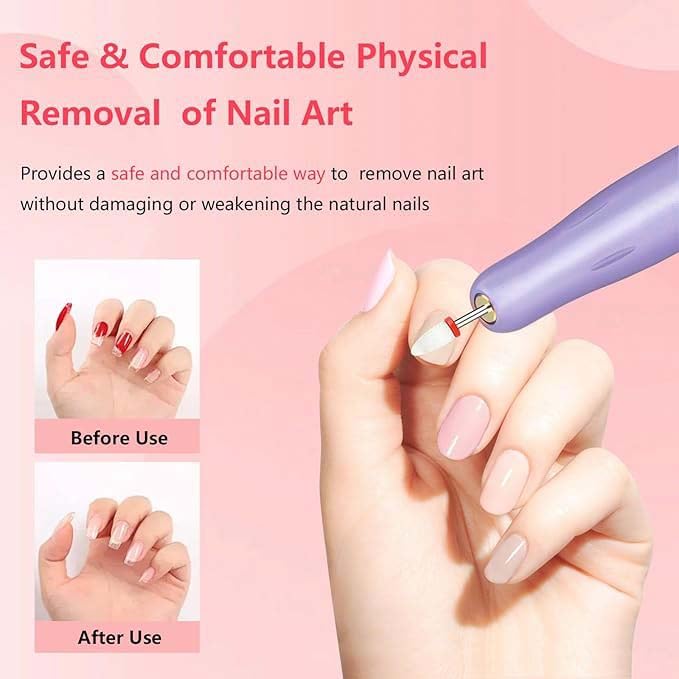 Miniatura 4 de Taladro de uñas eléctrico, uñas profesionales portátiles, kit de taladro de uñas acrílicas 7 en 1, fuente de alimentación USB para acrílico, gel,