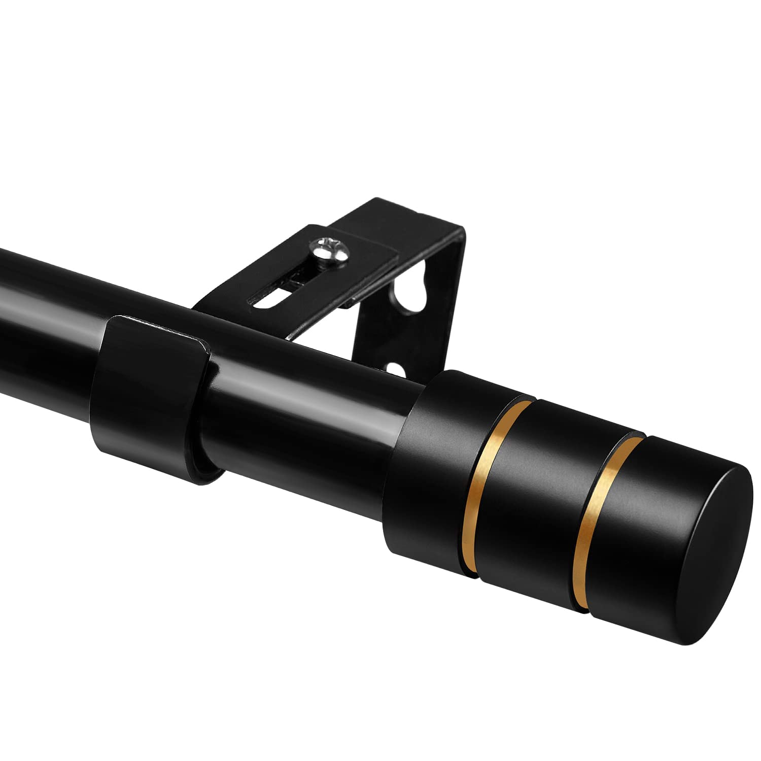 1" Black Heavy Duty Curtain Rods for Windows 66 to 144-Extra Long Blackout Curtain Rod 72 to 144 Inchs with Brackets Adjustable, Modern Style Metal Drapery Rod for Bedroom, Kitchen, Balcony(2.5-12.7ft)