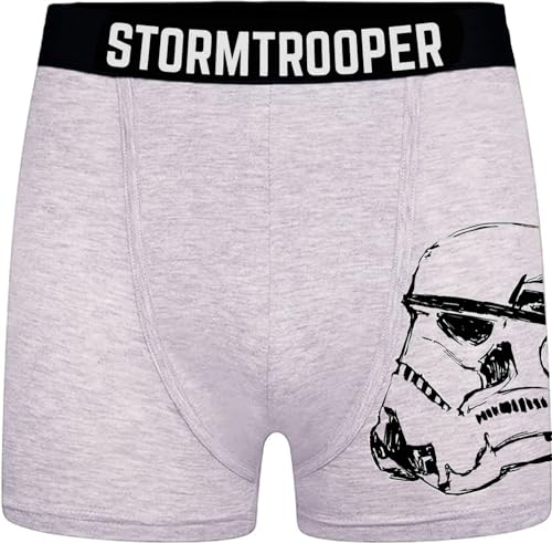 Image of Disney Mens Star Wars Boxers (UK, Alpha, S, Regular, Regular, Grey D2)
