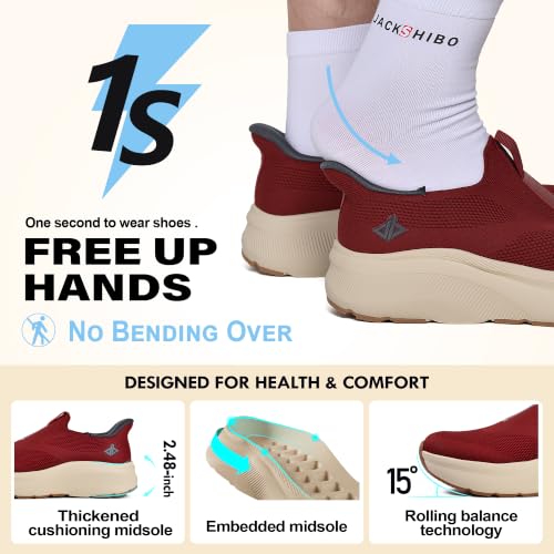Image of Men Slip in Free up Hands Shoe Wide Toe Box Arch Support Orthopedic Walking