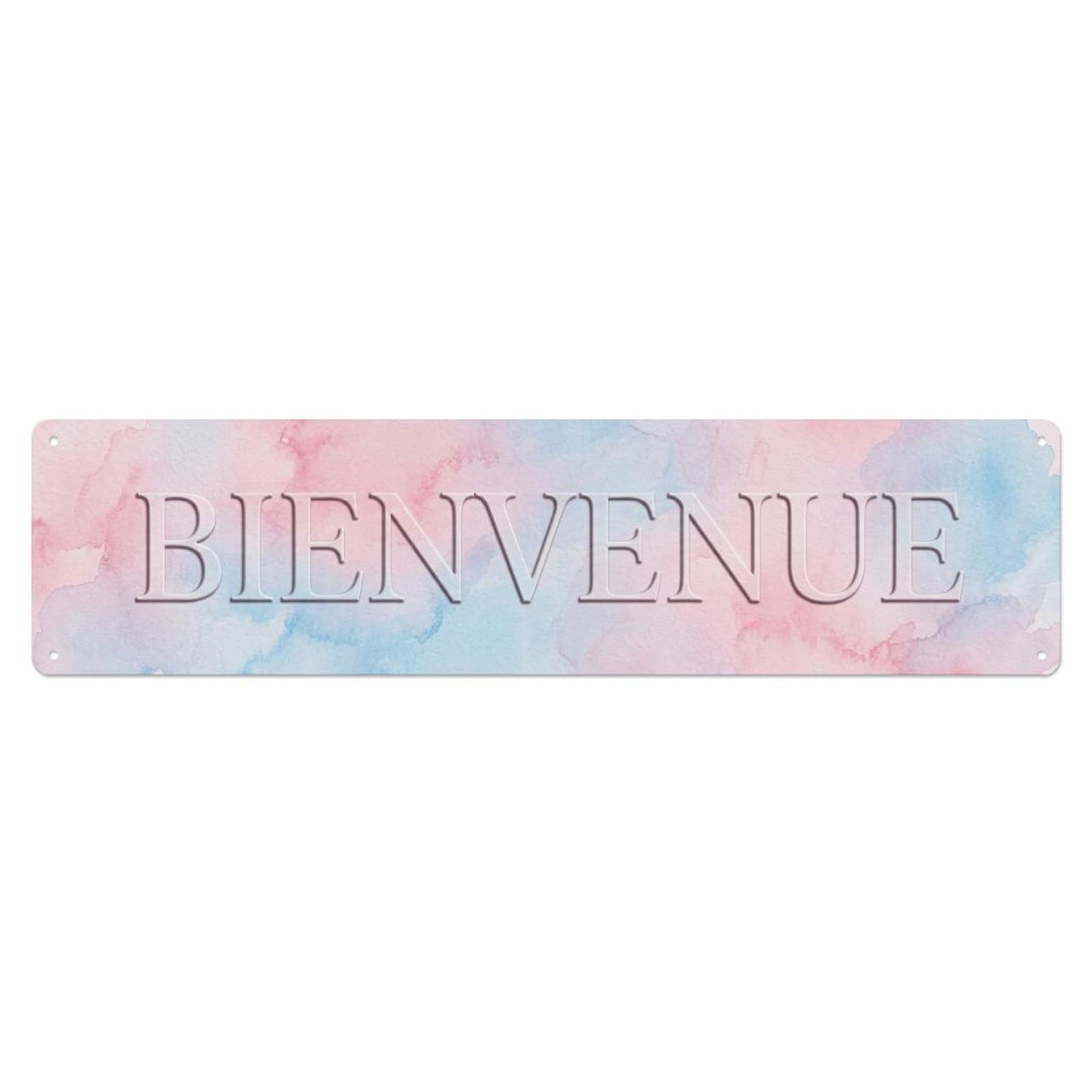 Watercolor Wash Artistic Welcome Metal Tin Skinny Sign Plaque Wall Decor for Cafe, Club Bar, Office, Home Garden Metal Poster 4x16Inch