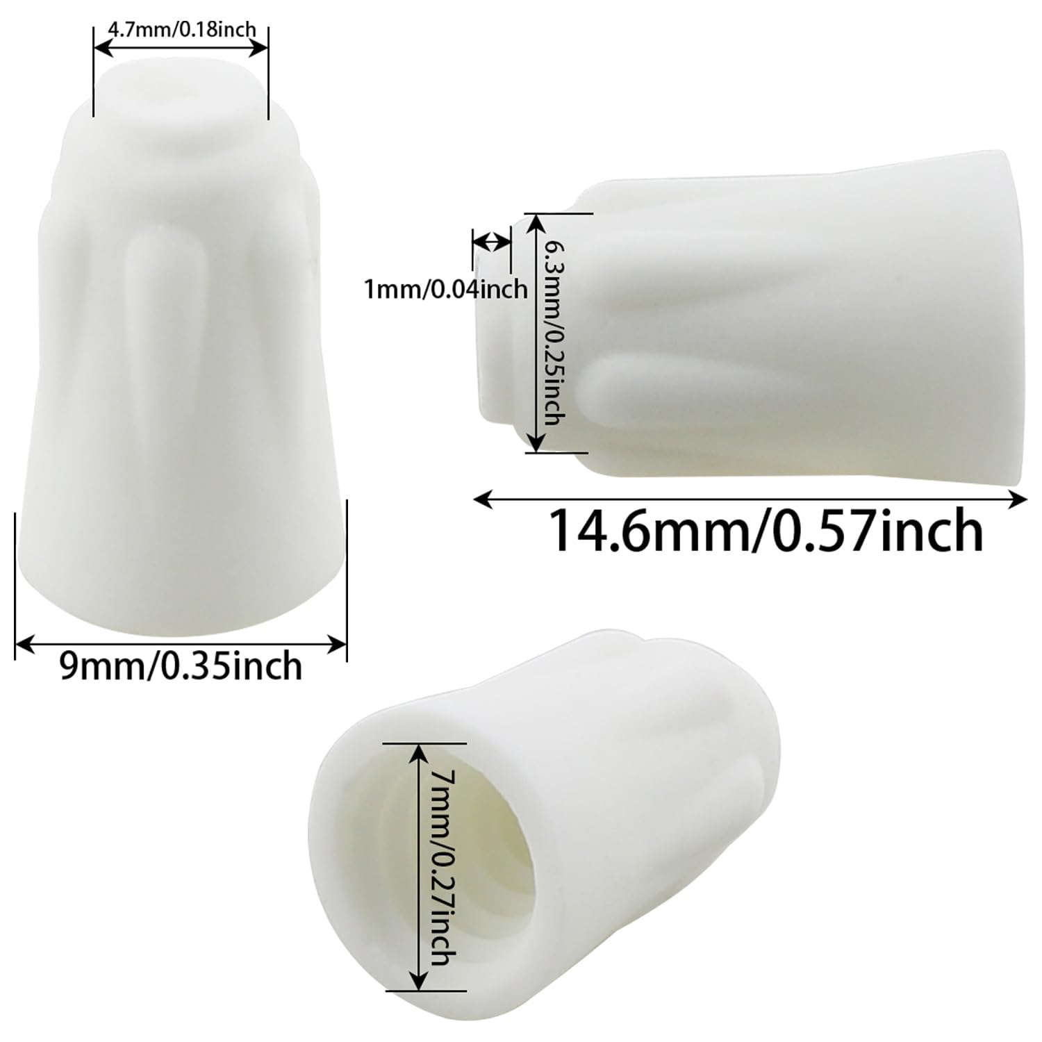 Heyous 30PCS High Temperature Ceramic Wire Connector Ceramic Nuts White Small High Temperature Service Ceramic Twist Cap for High Power Lighting and Ceiling Fan and Heater