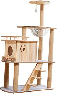 Hohopeti Estrutura De Escalada Para Gatos De Madeira Maciça Torre Grande Para Gatos Árvore Para Gatos Suporte Para Escalada Suprimentos Para Animais De Estimação Cama Para Gatos