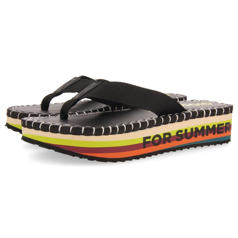 GIOSEPPO Burgundy flip flops with strap and light sole for women verton, Black/White, 8 UK