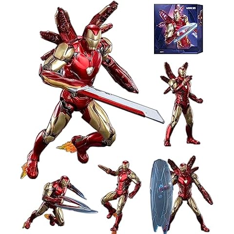 BANOBI Ironman MK85 (Deluxe Version),7 Inch Collectible Action Figure with Multi Weapon Accessories,Light with Chest and Eyes,Exquisite Painting 20 Joints Movable Toy (1/10 Scale) Cover