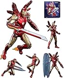 BANOBI Ironman MK85 (Deluxe Version),7 Inch Collectible Action Figure with Multi Weapon Accessories,Light with Chest and Eyes,Exquisite Painting 20 Joints Movable Toy (1/10 Scale)