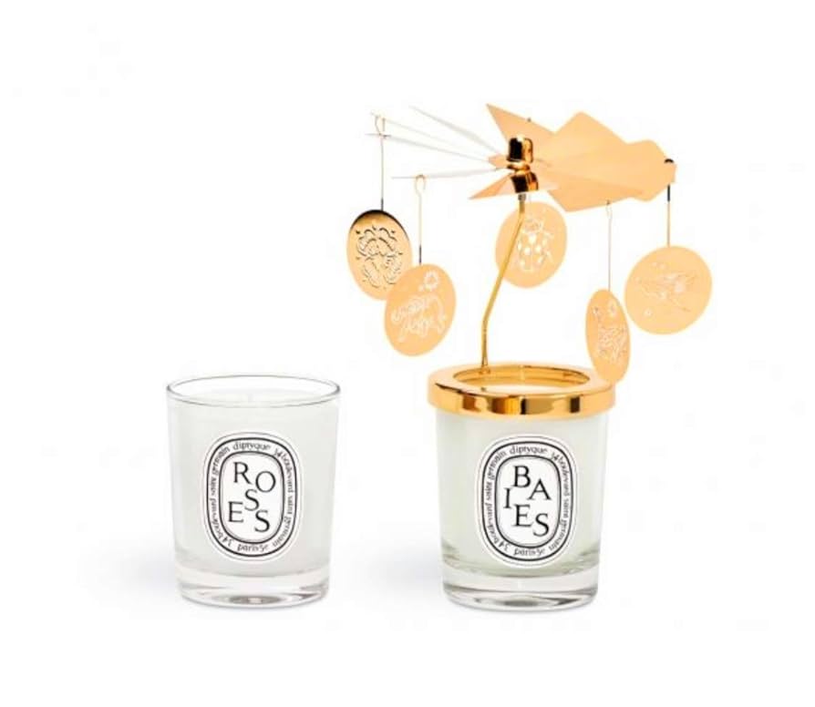Diptyque Holiday Carousel and Candle Set Baies and Rose. 70g
