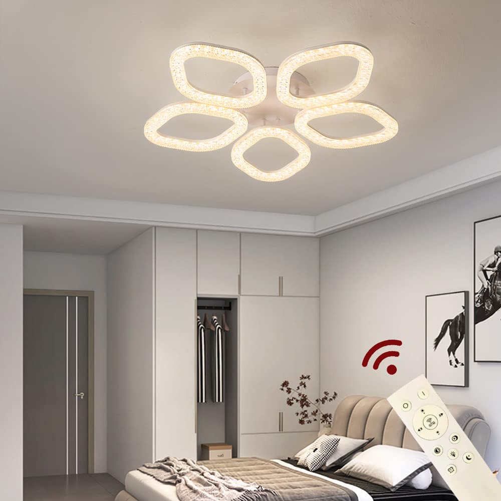 LED Deckenlampe XL5 Deckenleuchte Lampe mit Fernbedienung Lichtfarbe Farbton einstellbar dimmbar durchsichtiger Acryl Schirm A+ LED Deckenleuchte Lampen Leuchte Wohnzimmerleuchte