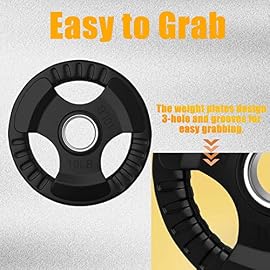 Elevens Bumper Plates Olympic Rubber Weight Plate Set 10/25LB 2-Inch Steel Insert for Olympic Bars for Strength Training…