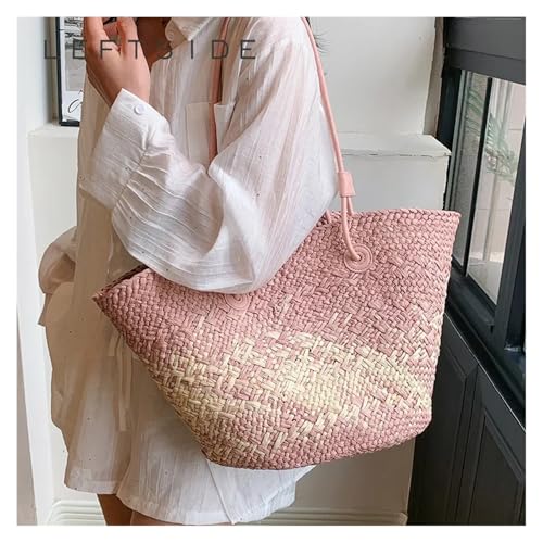 Big Straw Underarm Bags for Women Korean Fashion Summer Shoulder Bags Lady Travel Handbags(Khaki)2