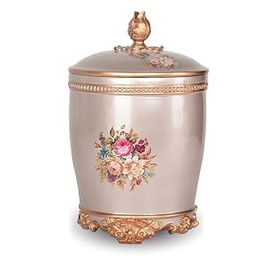 Paper Bins Trash can Rubbish Bin Resin Trash Can with Lid 12L Large Capacity Rubbish Bin Decoration Ornaments