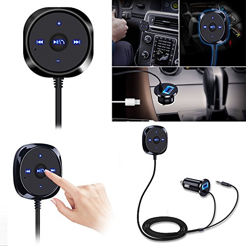 Gaddrt Bluetooth Car Kit 3.0 Wireless Music Receiver 3.5mm Adapter Handsfree Car AUX Speaker