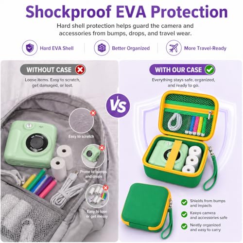 Funda para cámara instantánea para niños PAIYULE verde miniatura 6