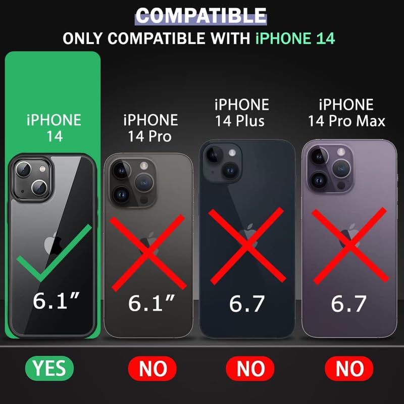 Image of LuxuryKase Shockproof Clear Case for iPhone 14 | Camera Lens Protection | Slim Transparent Soft TPU Bumper | Anti-Yellow | Flexible Scratch Resistant Protective Cover - Blue