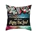 Amdxd poszewka na poduszkę 45x45cm, poliester, czerwona zielona z Tobą, szczęśliwy Rok