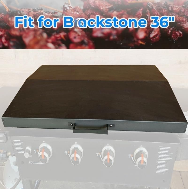 Hinged Lid Cover 36" Griddle with Rear Grease Collection - Black, Replacement for Blackstone OEM