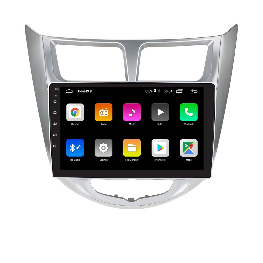Ossuret Android 10 Car Radio 2 Din Bluetooth Car Multimedia System Fits for Hyundai Solaris/Accent/Verna 2010 2011 2012 2013 2014 2015 2016 Support Steering Wheel Control USB WiFi OBD2 DAB+