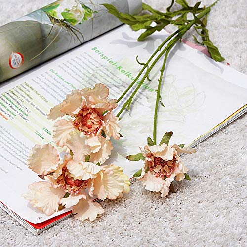 EdricShop European Artificial Flower Scabiosa comosa Home Decoration Silk Flowers Mother's Day - (Color: Pink)2