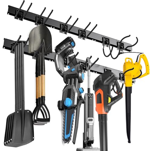 Kweetle Heavy Duty Garage Storage with 6 Adjustable Swivel Buttons Hooks for Garden Tools, Max Load 500 lbs