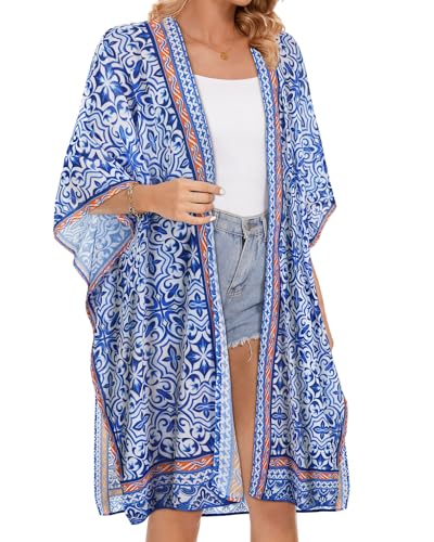 Image of Women's Kimono Beach Cover up for Summer Bathing Suits Cardigans Casual Loose Swimwear 2026
